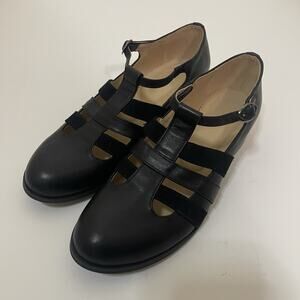 NWOB JULIA BO handcrafted black leather mary jane comfort shoes size EU 40